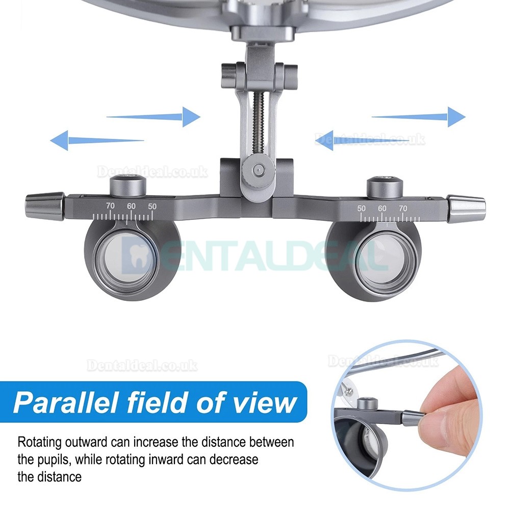 DY-118 2.5X450mm Aluminum Frame Dental Surgical Loupe Adjustable Pupil Distance